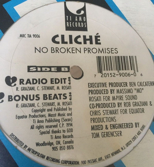 Cliché : No Broken Promises (12", Maxi)