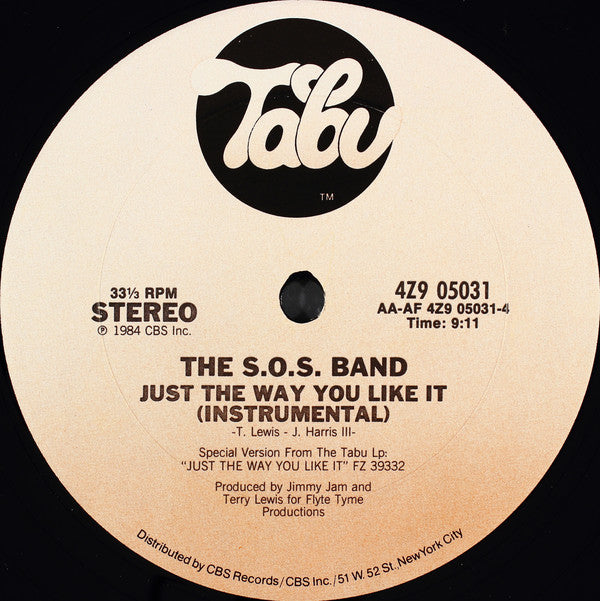 The S.O.S. Band : Just The Way You Like It (12", Car)