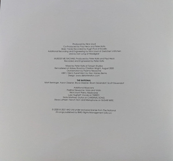 The National : Sad Songs For Dirty Lovers (LP, Album, RE, RM)