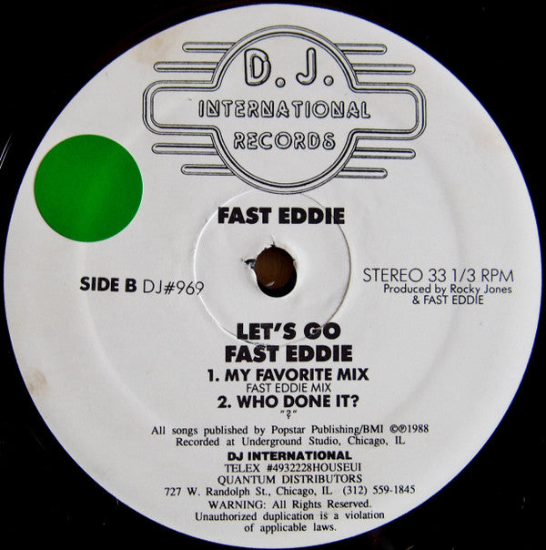 Fast Eddie* : Let's Go (12")