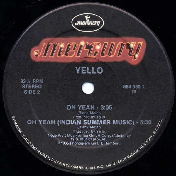 Yello : Oh Yeah (12", 53-)