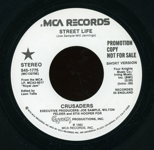 Crusaders* : Street Life (7", Promo)