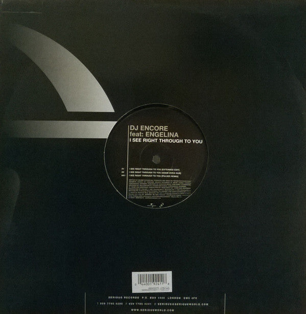DJ Encore Feat: Engelina : I See Right Through To You (12")