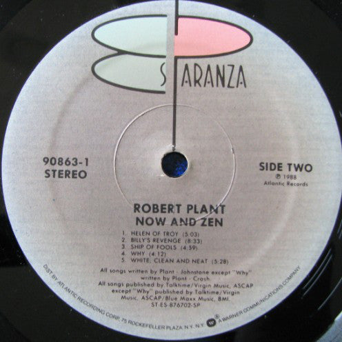 Robert Plant : Now And Zen (LP, Album, SRC)