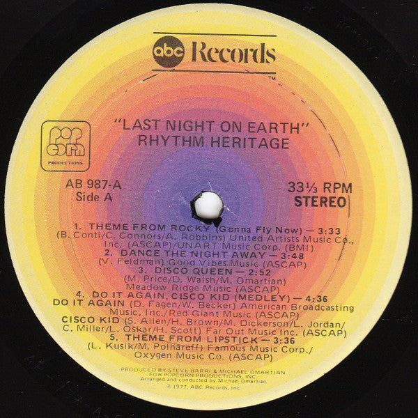 Rhythm Heritage : Last Night On Earth (LP, Album)