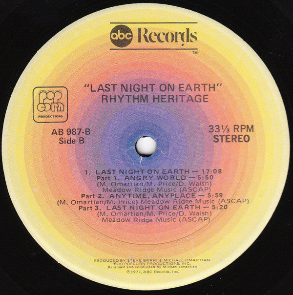 Rhythm Heritage : Last Night On Earth (LP, Album)