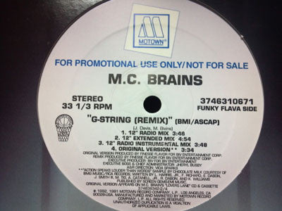 MC Brains : G-String (Remix) (12", Promo)