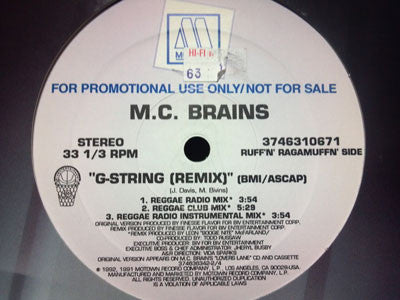 MC Brains : G-String (Remix) (12", Promo)