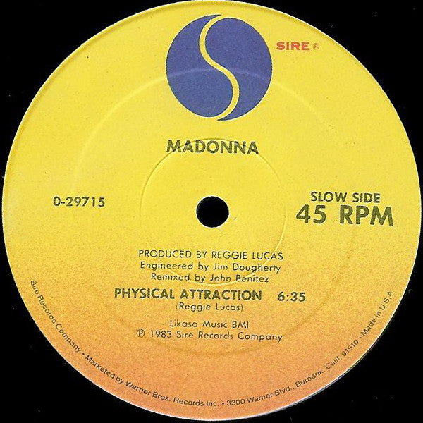 Madonna : Burning Up / Physical Attraction (12", Maxi, SRC)