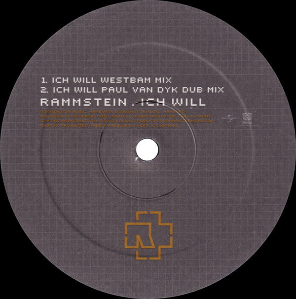 Rammstein : Ich Will (12")