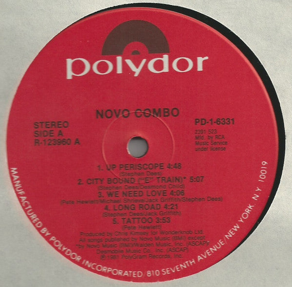 Novo Combo : Novo Combo (LP, Album, Club)