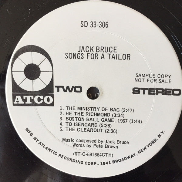 Jack Bruce : Songs For A Tailor (LP, Album, Promo, CTH)