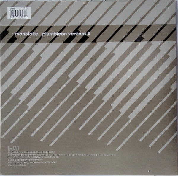 Monolake : Plumbicon Versions II (12", Ltd, RP, Whi)