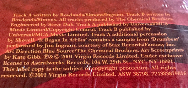 The Chemical Brothers : It Began In Afrika (12", Single)