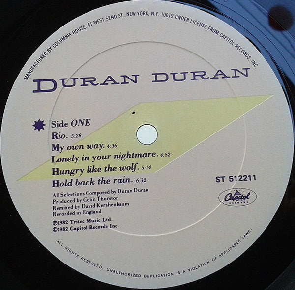 Duran Duran : Rio (LP, Album, Club, Car)