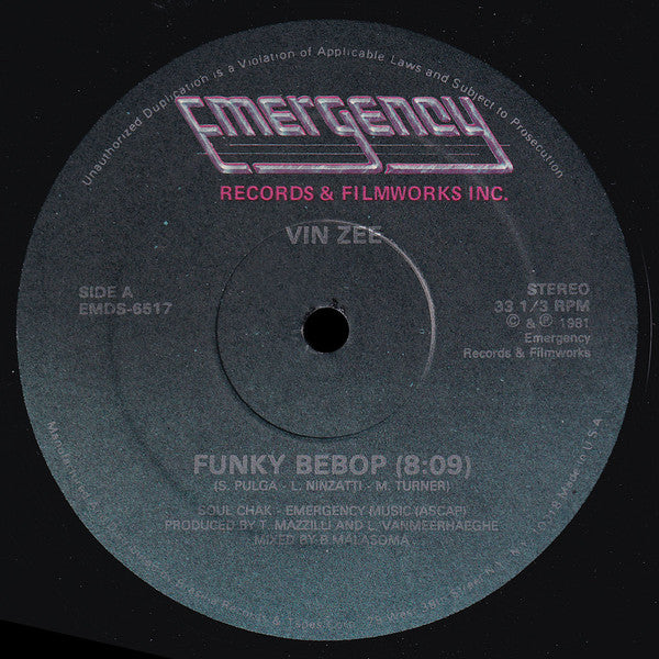 Vin Zee : Funky Bebop (12")