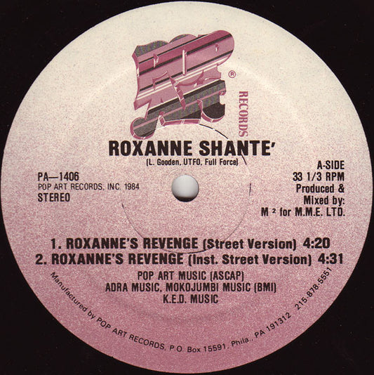 Roxanne Shanté : Roxanne's Revenge (12")