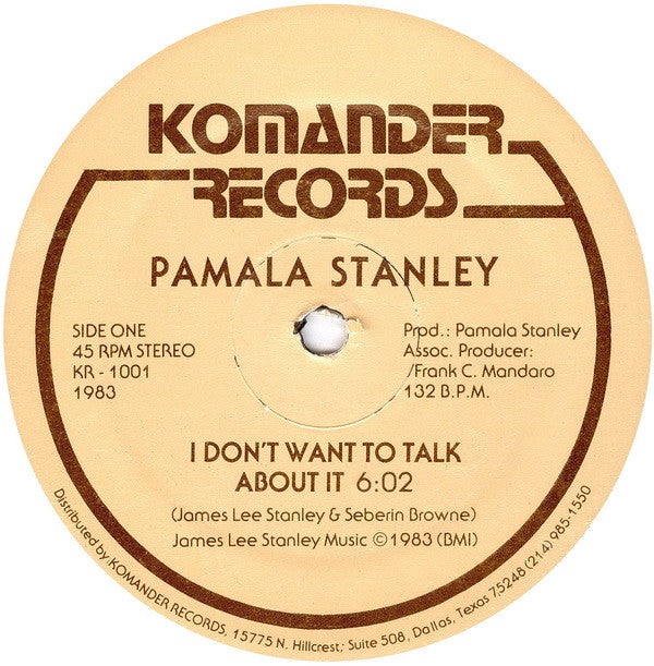 Pamala Stanley : I Don't Want To Talk About It (12")