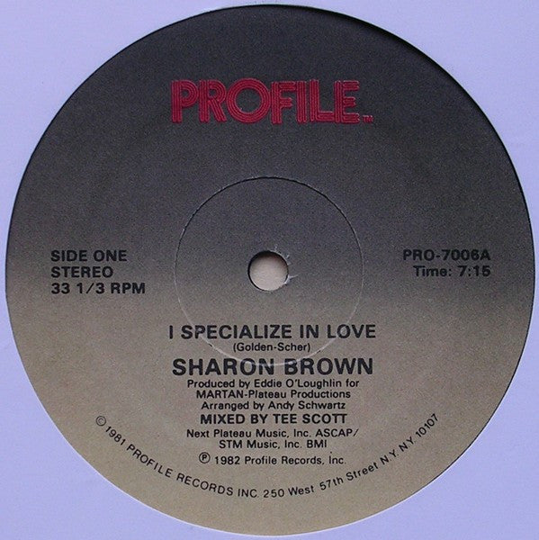 Sharon Brown : I Specialize In Love (12", Single)