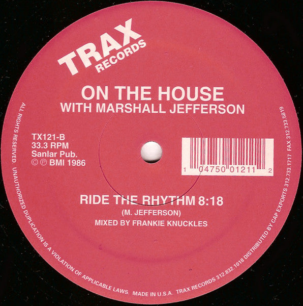 On The House With Marshall Jefferson : Ride The Rhythm (12", RE)