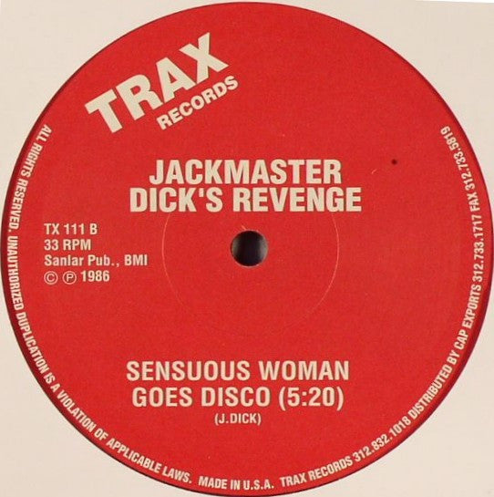 Jackmaster Dick : Sensuous Woman Goes Disco (12", RE)