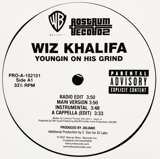 Wiz Khalifa : Youngin On His Grind / All In My Blood (Pittsburgh Sound) (12", Promo)