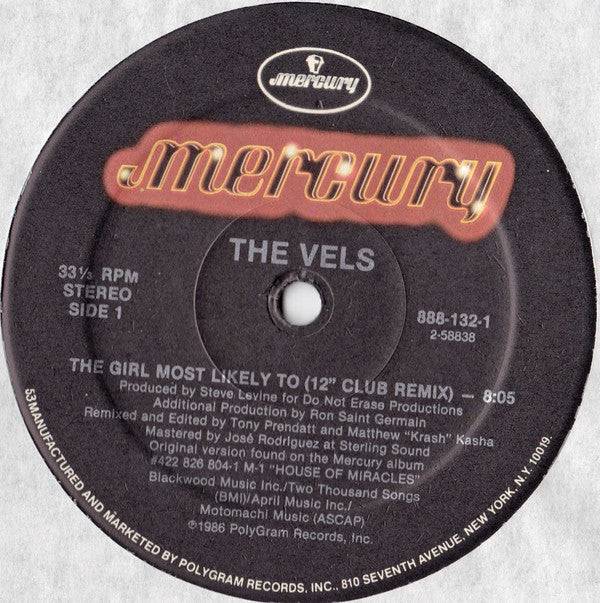 The Vels : The Girl Most Likely To (12")