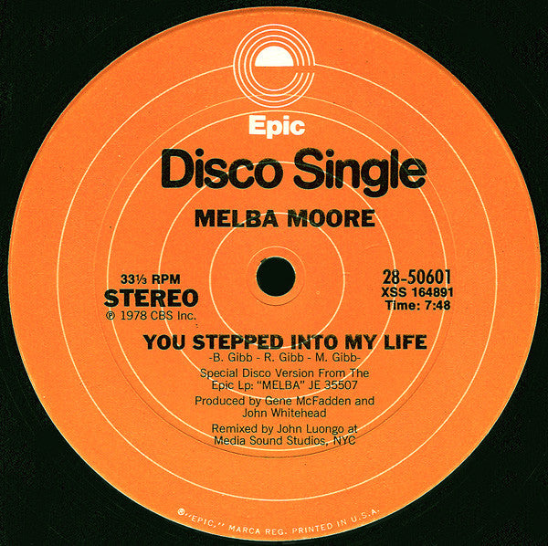 Melba Moore : You Stepped Into My Life / There's No Other Like You (12", Single)