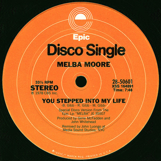 Melba Moore : You Stepped Into My Life / There's No Other Like You (12", Single)