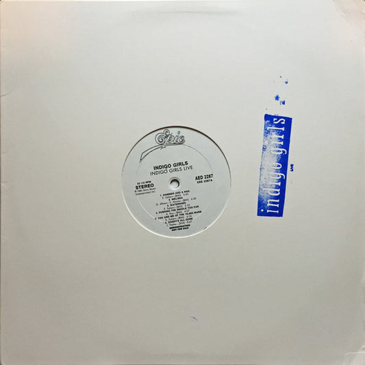 Indigo Girls : Indigo Girls Live (LP, Album, Promo)