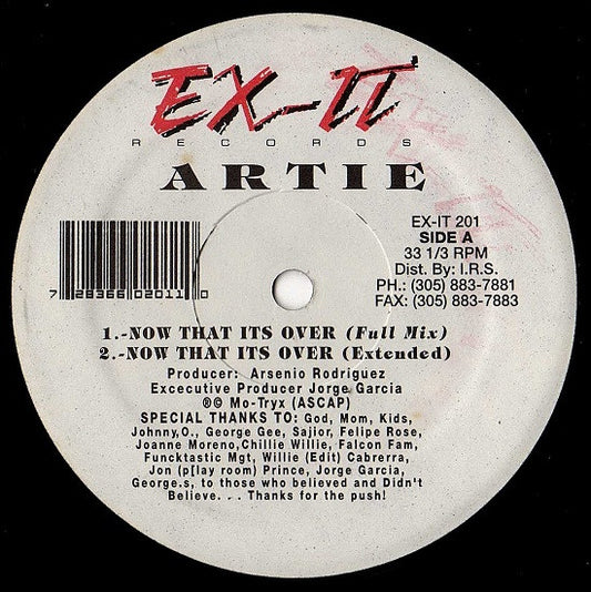 Artie : Now That Its Over (12")