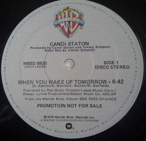 Candi Staton : When You Wake Up Tomorrow (12", Promo)