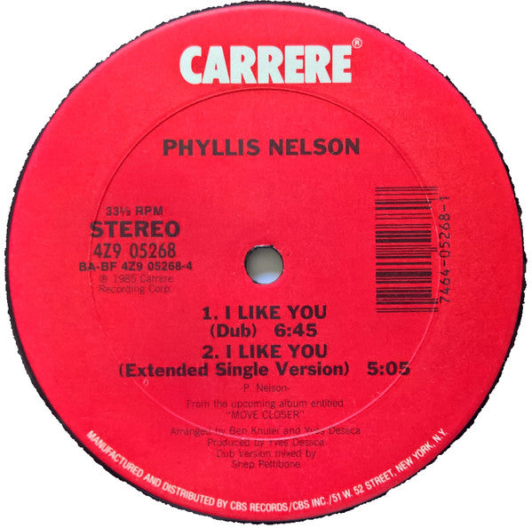 Phyllis Nelson : I Like You (12")