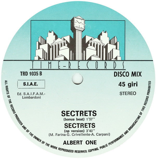 Albert One : Secrets (Remix) (12")