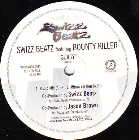 Swizz Beatz Feat. Bounty Killer : Guilty (12", Promo)