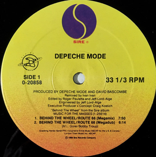 Depeche Mode : Behind The Wheel / Route 66 (Megamix) (12", Maxi, SRC)