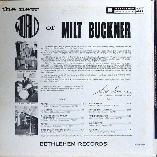 Milt Buckner : The New World of Milt Buckner (LP, Mono)