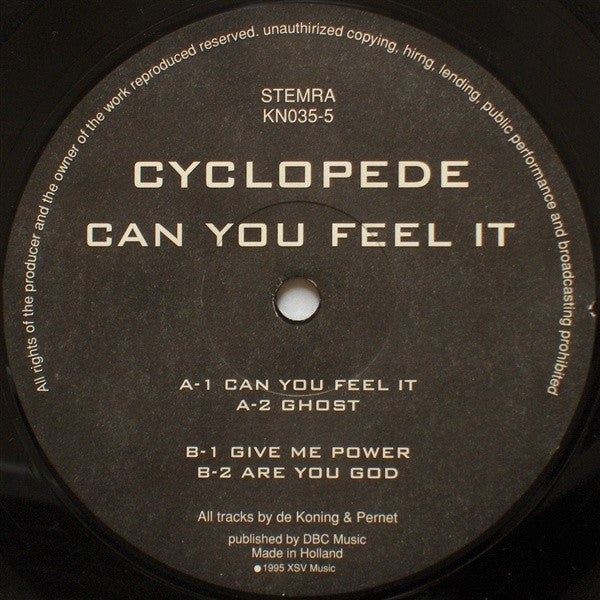 Cyclopede : Can You Feel It (12")