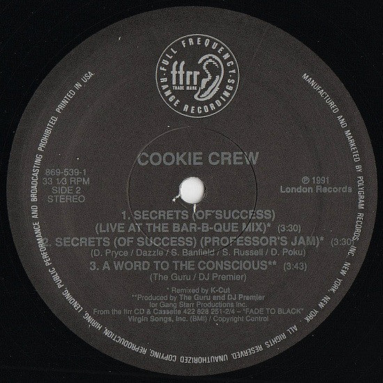 The Cookie Crew : Secrets (Of Success) (12")