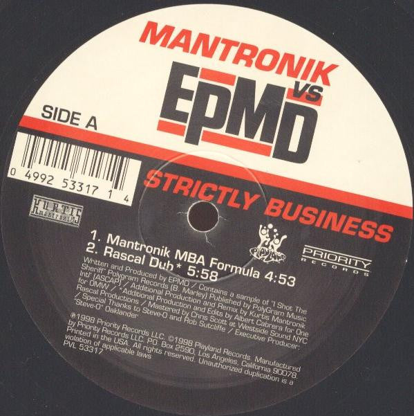 Kurtis Mantronik vs. EPMD : Strictly Business (12")