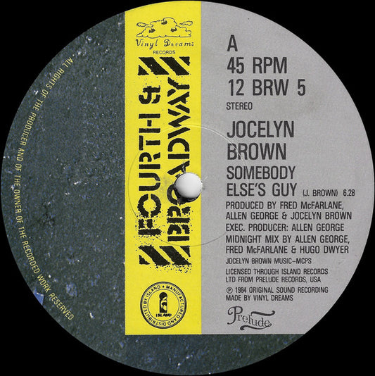 Jocelyn Brown : Somebody Else's Guy (12")