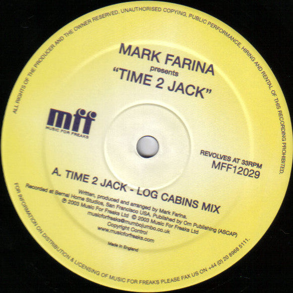 Mark Farina : Time 2 Jack (12")