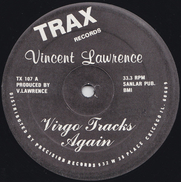 Vincent Lawrence* : Virgo Tracks Again (12", Bla)