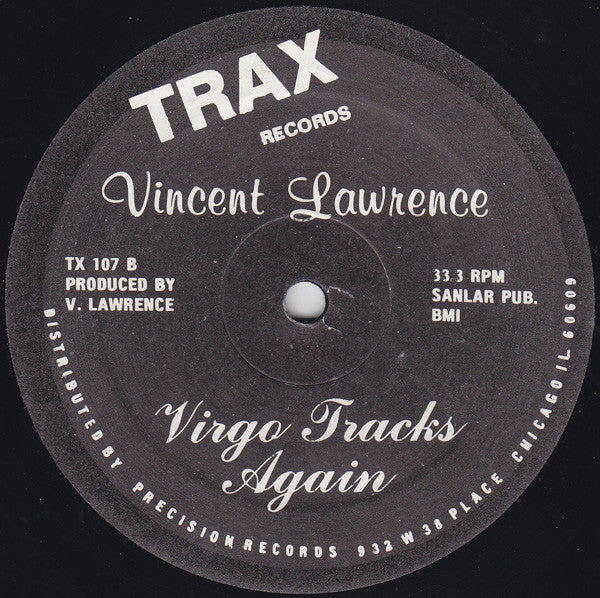 Vincent Lawrence* : Virgo Tracks Again (12", Bla)