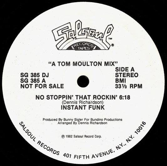 Instant Funk : No Stoppin' That Rockin' (12", Promo)