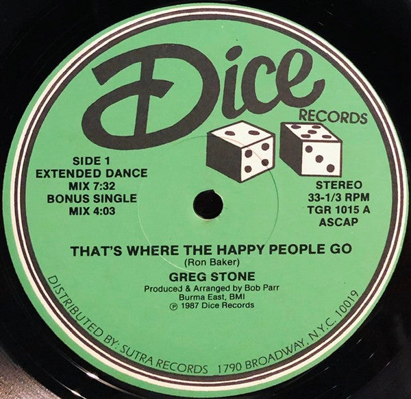 Greg Stone : That's Where The Happy People Go / Here In The Darkness (12")