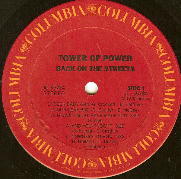 Tower Of Power : Back On The Streets (LP, Album)