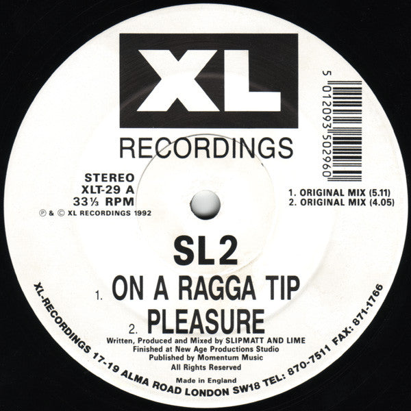 SL2 : On A Ragga Tip (12", Dam)