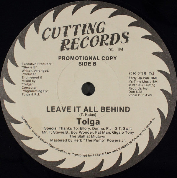 Tolga (2) : Leave It All Behind (12", Promo)