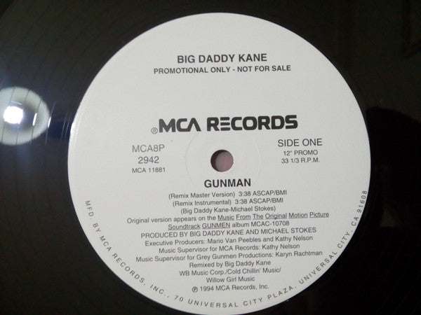 Big Daddy Kane : Gunman (12", Promo)